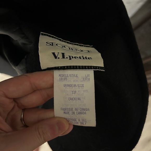 Vintage Sequence Black Wool Blend Long Trench Coat - Picture 7 of 9